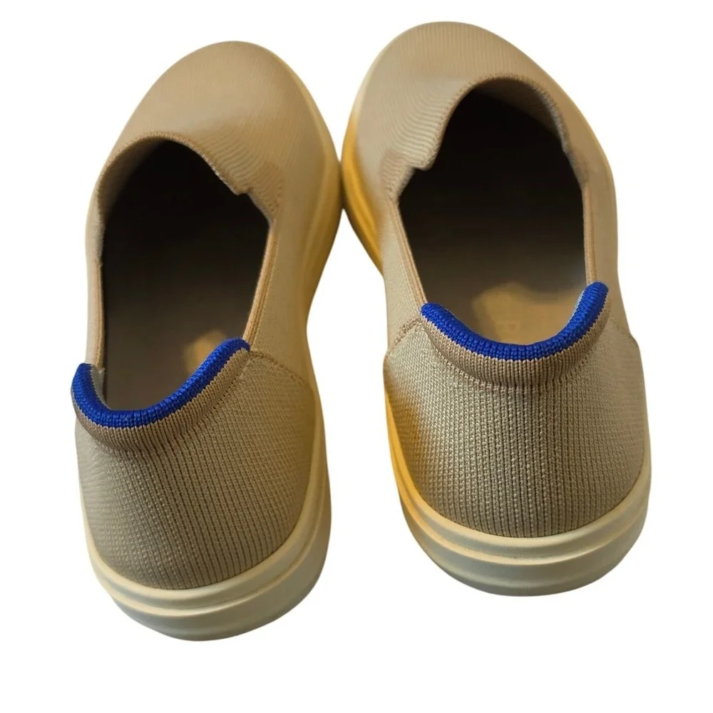 Rothys The Sneaker Sand Tan Slip On Knit Shoes Womens 10.5 Mens 9